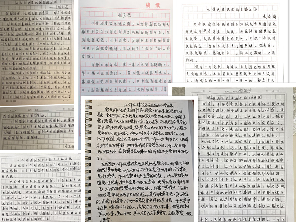 员工第五党支部部分同志撰写的观后感